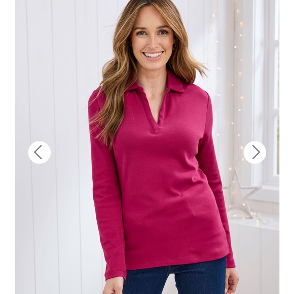 NWT HERITAGE CHARMS Red CHRISTMAS Tree Boat Print Long Sleeve Collared Shirt PS - Picture 7 of 8